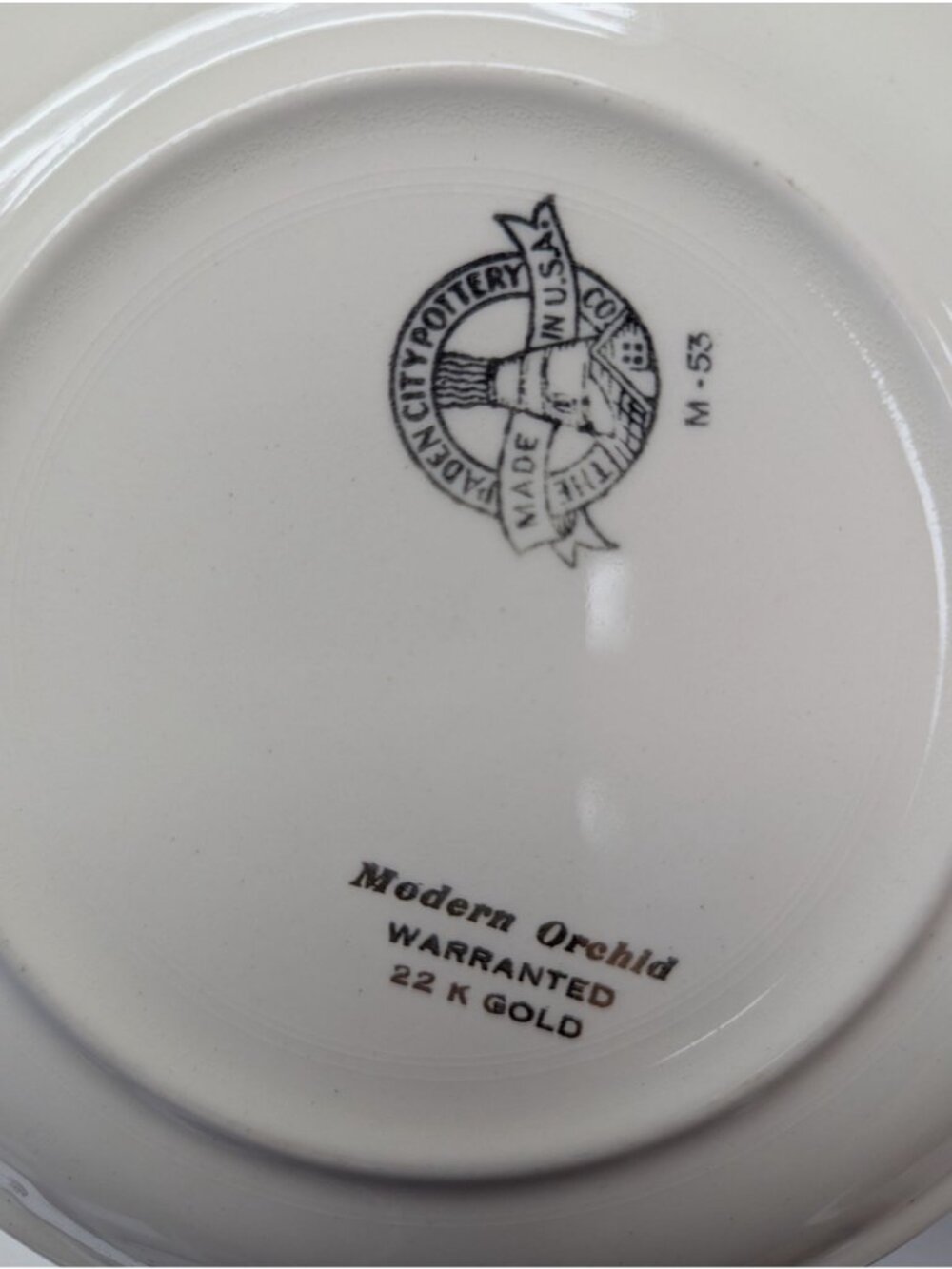 Vintage Paden City Pottery MODERN ORCHID Set 5 Dessert Bread Plates Retired USA - Picture 9 of 11